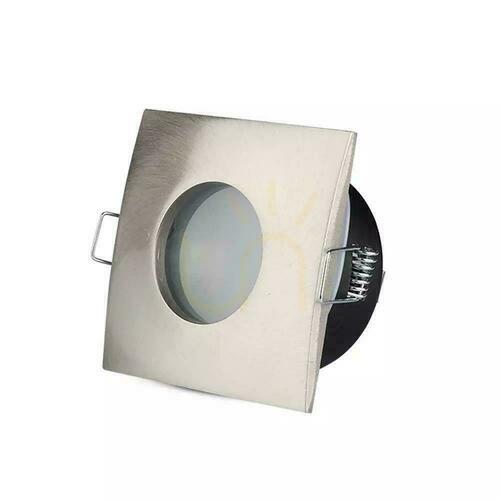 Kontrola Síťka V-TAC Hliníkový odlitek Těsnění se sklem IP54 GU10 Čtvercový 84x84mm Satin VT-787SQ-SN