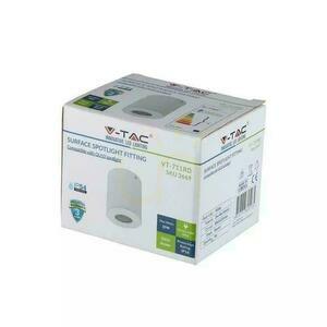 V-TAC GU10 Svítidlo s kulatou trubicí pro povrchovou montáž se sklem Bílé IP54 82x101 VT-711 Záruka 3 roky small 2