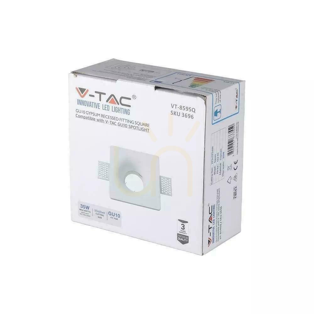 Zobrazit V-TAC GIPS GU10 zapuštěné 103x103 kulaté bílé V-TAC VT-859SQ Síťka. V-TAC GIPS GU10 zapuštěné 103x103 kulaté bílé V-TAC VT-859SQ Síťka.