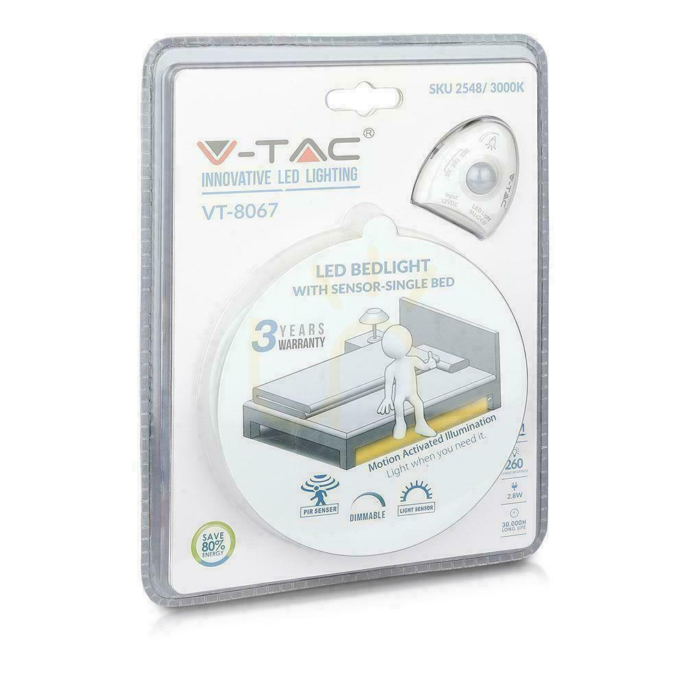 Pohled LED noční světlo V-TAC Motion Sensor Single Bed VT-8067 4000K 260lm 3 roky záruka LED noční světlo V-TAC Motion Sensor Single Bed VT-8067 4000K 260lm 3 roky záruka