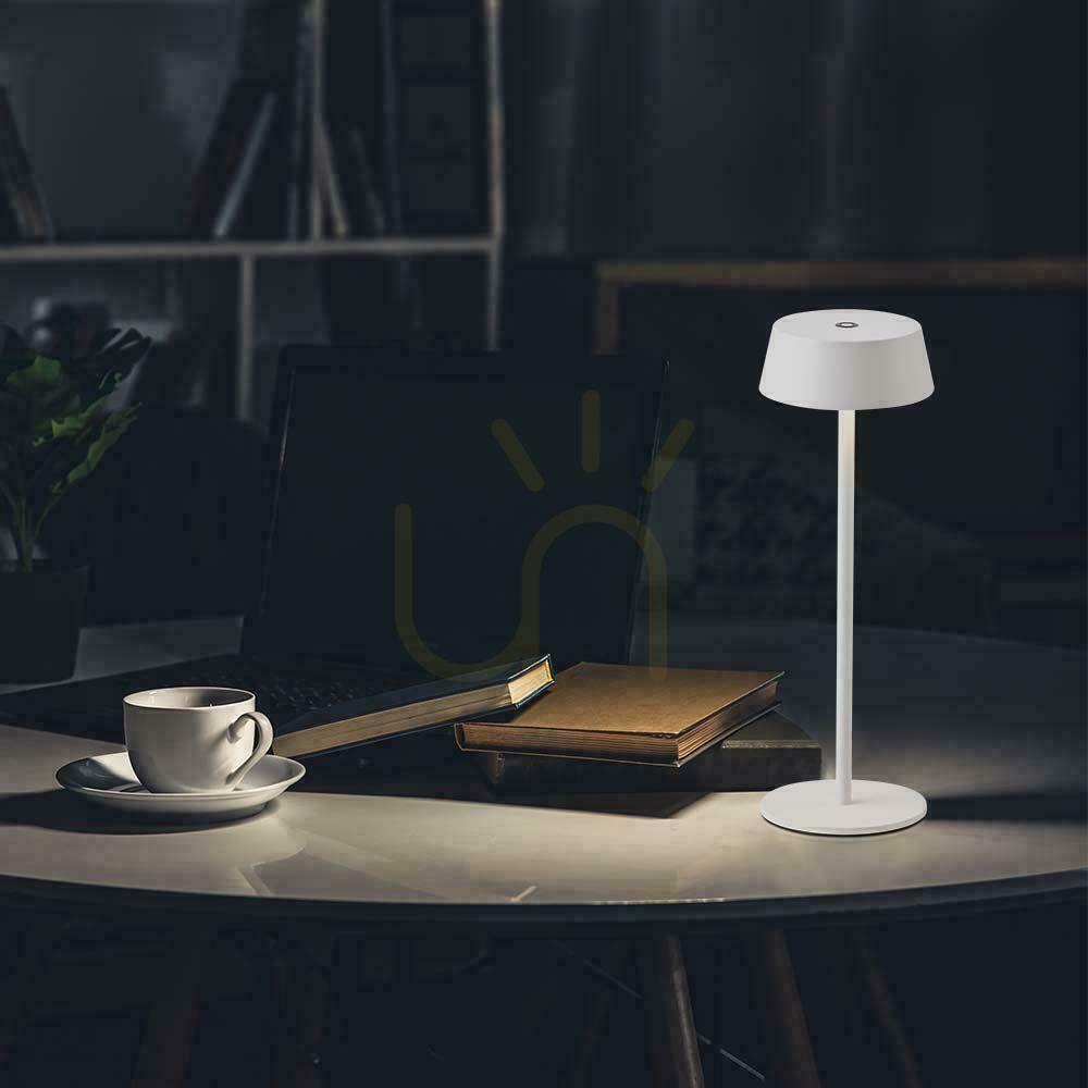 Zobrazit V-TAC 2W LED nabíjecí stmívatelná lampa na noční stolek IP54 bílá VT-7562 3000K 200lm. V-TAC 2W LED nabíjecí stmívatelná lampa na noční stolek IP54 bílá VT-7562 3000K 200lm.