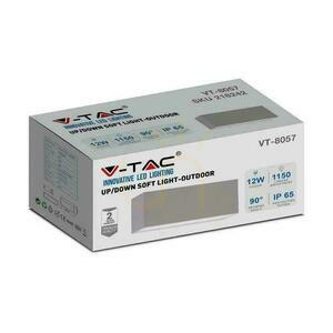 V-TAC 12W LED nástěnné svítidlo Top Down Gray IP65 VT-8057 4000K 1150lm small 2