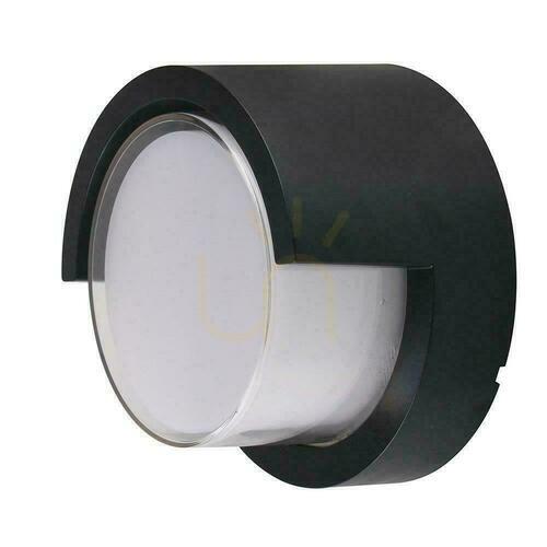 Kontrola V-TAC 12W LED nástěnné svítidlo IP65 černé kulaté VT-827 4000K 1155lm