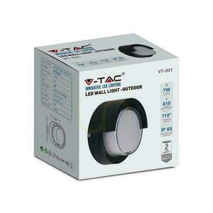 Fasádní nástěnné svítidlo V-TAC VT-831 LED 7 W, 610 lm, 3000 K, IP65, černé kulaté small 3