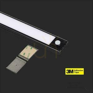 V-TAC 2,5W LED svítidlo pod skříňku černé Senzor pohybu Nabíjení přes USB 60cm VT-8143 3000K 260lm small 3