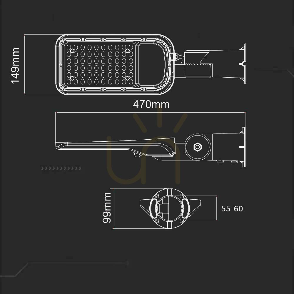 Zobrazit V-TAC SAMSUNG CHIP LED pouliční svítidlo s ovládáním a světelným senzorem 50W 120Lm/W 6500K 5000lm Záruka 5 let V-TAC SAMSUNG CHIP LED pouliční svítidlo s ovládáním a světelným senzorem 50W 120Lm/W 6500K 5000lm Záruka 5 let