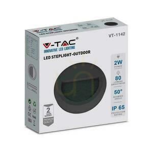 2W LED svítidlo V-TAC pro schodiště černé kulaté 230V IP65 VT-1142 3000K 80lm small 4