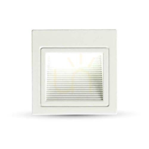 Kontrola V-TAC 3W LED schodišťové svítidlo Square White 230V VT-1143 4000K 200lm.