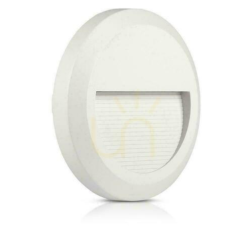 Kontrola 2W LED svítidlo V-TAC pro schodiště bílé kulaté 230V IP65 VT-1142 3000K 80lm