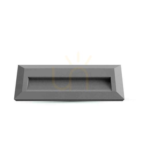 Kontrola 3W LED V-TAC schodišťové svítidlo šedý obdélník 230V IP65 VT-1162 4000K 110lm