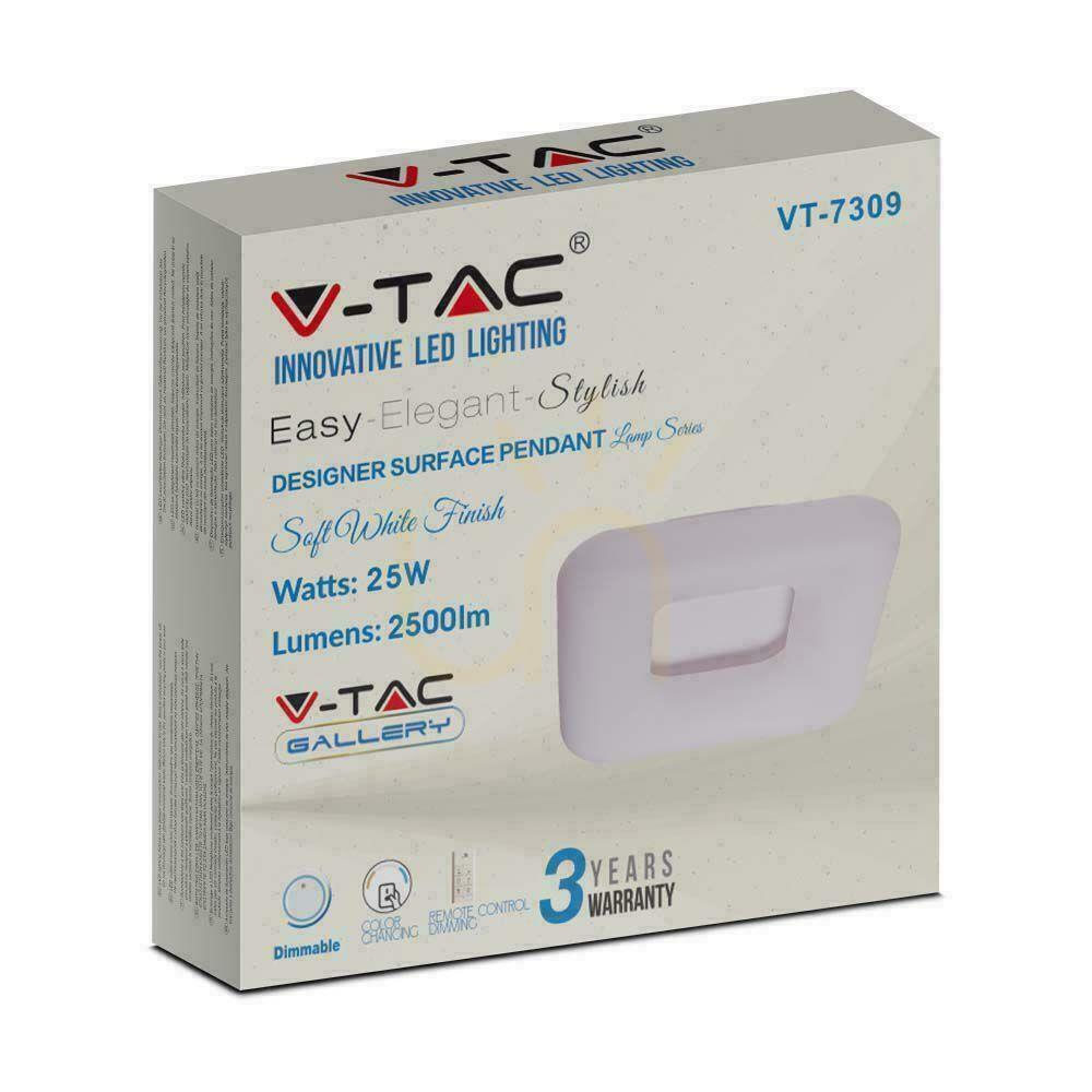 Zobrazit LED V-TAC 25W stropní svítidlo Square Color Change 30x30cm stmívatelné bílé VT-7309 2700K-6400K 2500lm 3 roky záruka LED V-TAC 25W stropní svítidlo Square Color Change 30x30cm stmívatelné bílé VT-7309 2700K-6400K 2500lm 3 roky záruka