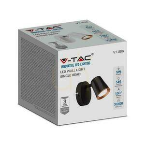 V-TAC 5W LED nástěnná lampa černá VT-806 3000K 540lm Záruka 3 roky 1 V-TAC 5W LED nástěnná lampa černá VT-806 3000K 540lm Záruka 3 roky small 1