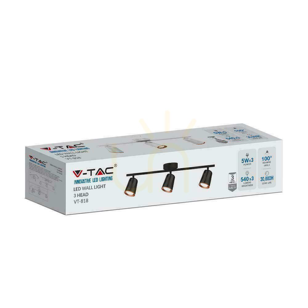 Náhled V-TAC 15W LED stropní páskové svítidlo černé VT-818 3000K 1620lm 3 roky záruka V-TAC 15W LED stropní páskové svítidlo černé VT-818 3000K 1620lm 3 roky záruka