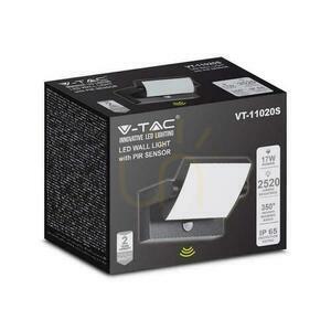 V-TAC 17W LED projektorové fasádní svítidlo s čidlem pohybu černé IP65 VT-11020S 4000K 2520lm. small 5