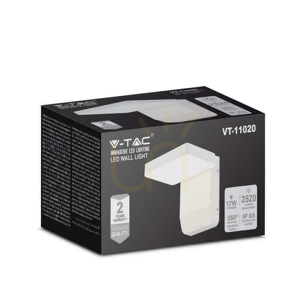 Zobrazit V-TAC 17W LED projekční fasádní svítidlo bílé IP65 VT-11020 3000K 2580lm. V-TAC 17W LED projekční fasádní svítidlo bílé IP65 VT-11020 3000K 2580lm.
