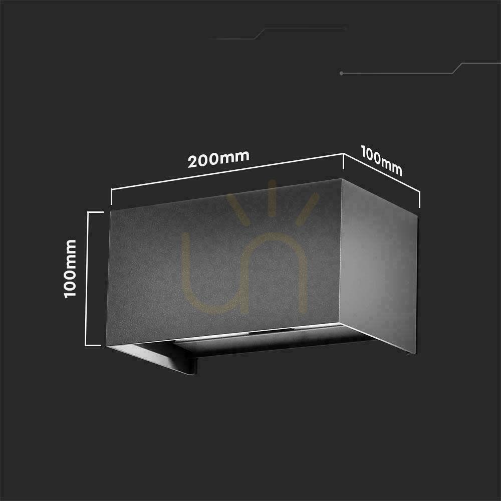 Pohled V-TAC 24W LED nástěnné svítidlo Top Bottom IP65 Grey VT-8125 3000K 2720lm V-TAC 24W LED nástěnné svítidlo Top Bottom IP65 Grey VT-8125 3000K 2720lm
