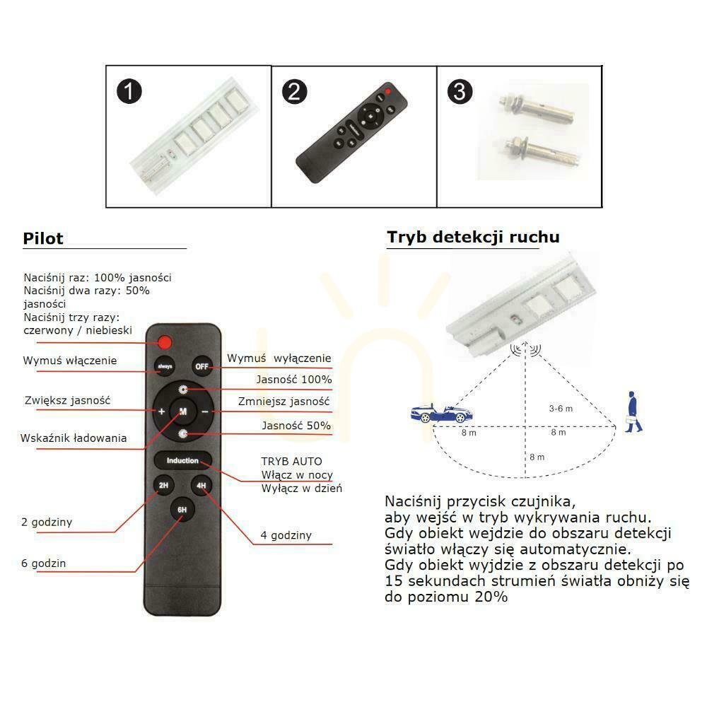 Pohled Solární pouliční svítidlo V-TAC LED 50W se senzorem pohybu a dálkovým ovládáním VT-40401ST 4000K 4300lm Solární pouliční svítidlo V-TAC LED 50W se senzorem pohybu a dálkovým ovládáním VT-40401ST 4000K 4300lm