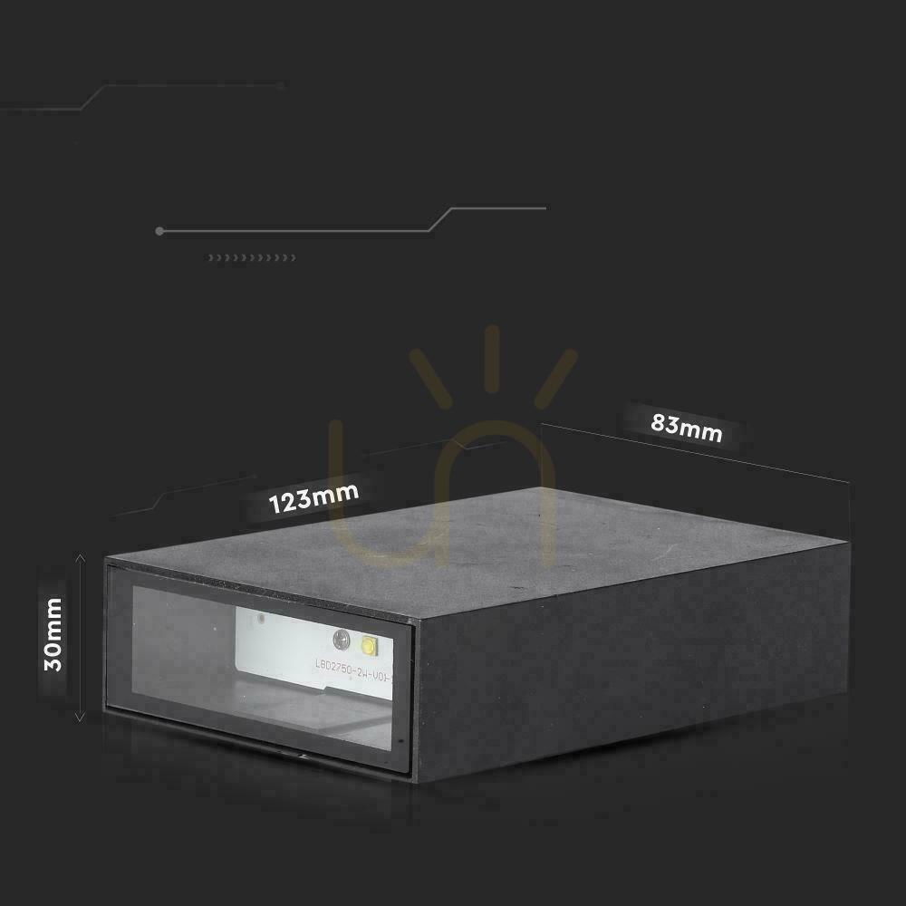 Zobrazit Nástěnné svítidlo Top Down V-TAC 4W LED černá IP65 VT-844-B-N 3000K 400lm Nástěnné svítidlo Top Down V-TAC 4W LED černá IP65 VT-844-B-N 3000K 400lm