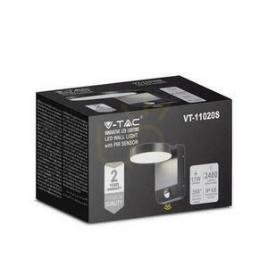 Projekční fasádní svítidlo V-TAC 17W LED Motion Sensor Round Black IP65 VT-11020S 4000K 2520lm small 5