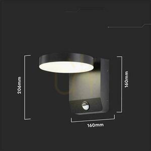 Projekční fasádní svítidlo V-TAC 17W LED Motion Sensor Round Black IP65 VT-11020S 4000K 2520lm small 6