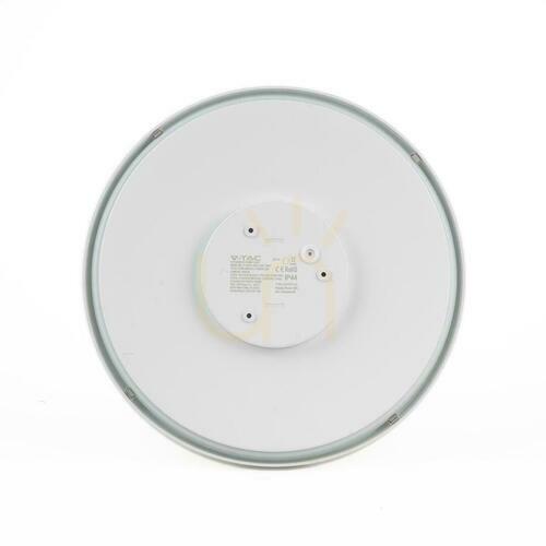 Kontrola Plafond V-TAC 18W LED kulatý IP44 Mikrovlnný senzor pohybu 23cm bílý VT-8618S-W-RD 3000K 1800lm