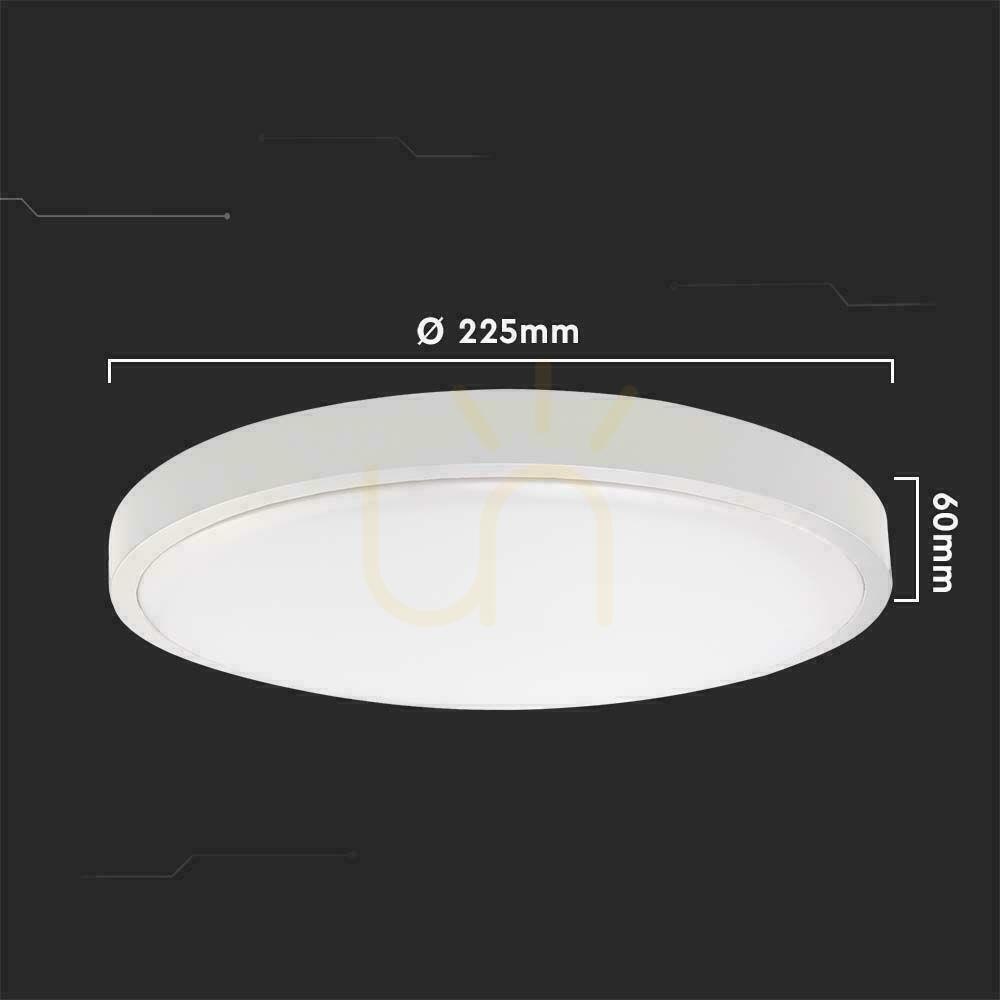 Zobrazit Plafond V-TAC 18W LED kulatý IP44 Mikrovlnný senzor pohybu 23cm bílý VT-8618S-W-RD 3000K 1800lm Plafond V-TAC 18W LED kulatý IP44 Mikrovlnný senzor pohybu 23cm bílý VT-8618S-W-RD 3000K 1800lm