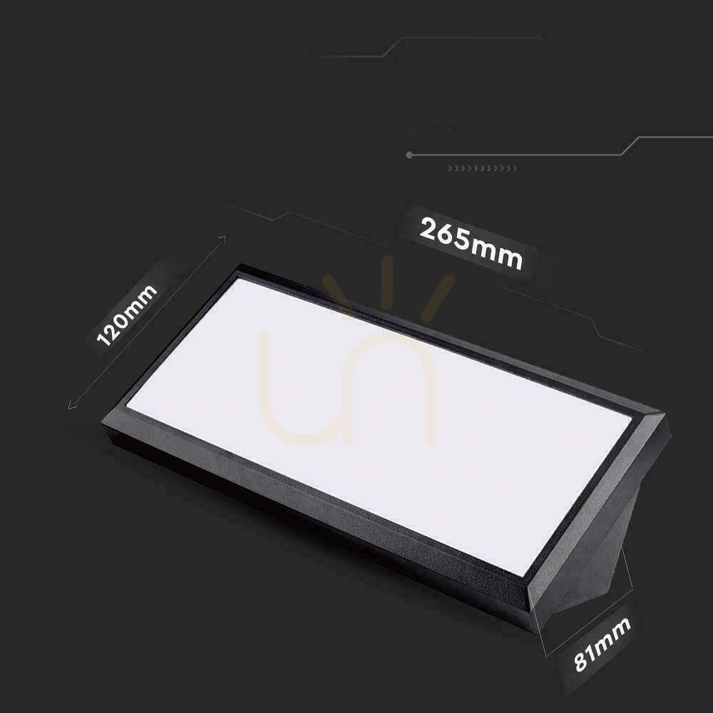 Kontrola V-TAC 12W LED zkosené nástěnné svítidlo černé IP65 VT-8054 4000K 1250lm. V-TAC 12W LED zkosené nástěnné svítidlo černé IP65 VT-8054 4000K 1250lm.
