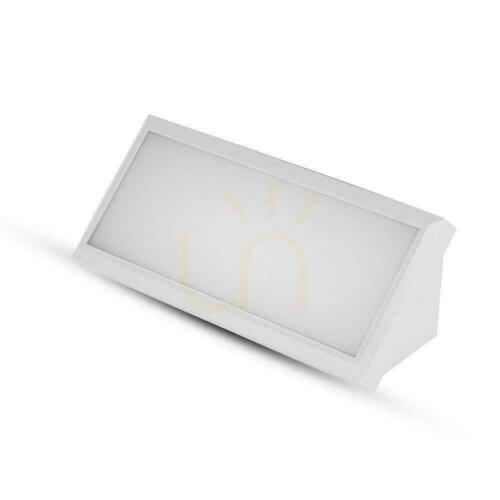 Kontrola V-TAC 12W LED zkosené nástěnné svítidlo bílé IP65 VT-8054 6400K 1250lm.