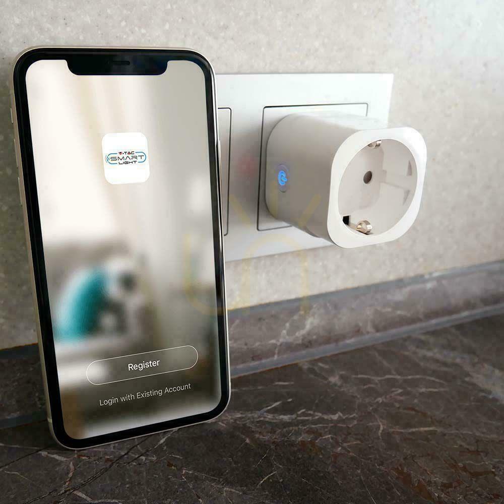Kontrola Chytrá zásuvka V-TAC SMART Plug 16A 3680W WiFi Amazon Alexa Google Home VT-5172. Chytrá zásuvka V-TAC SMART Plug 16A 3680W WiFi Amazon Alexa Google Home VT-5172.