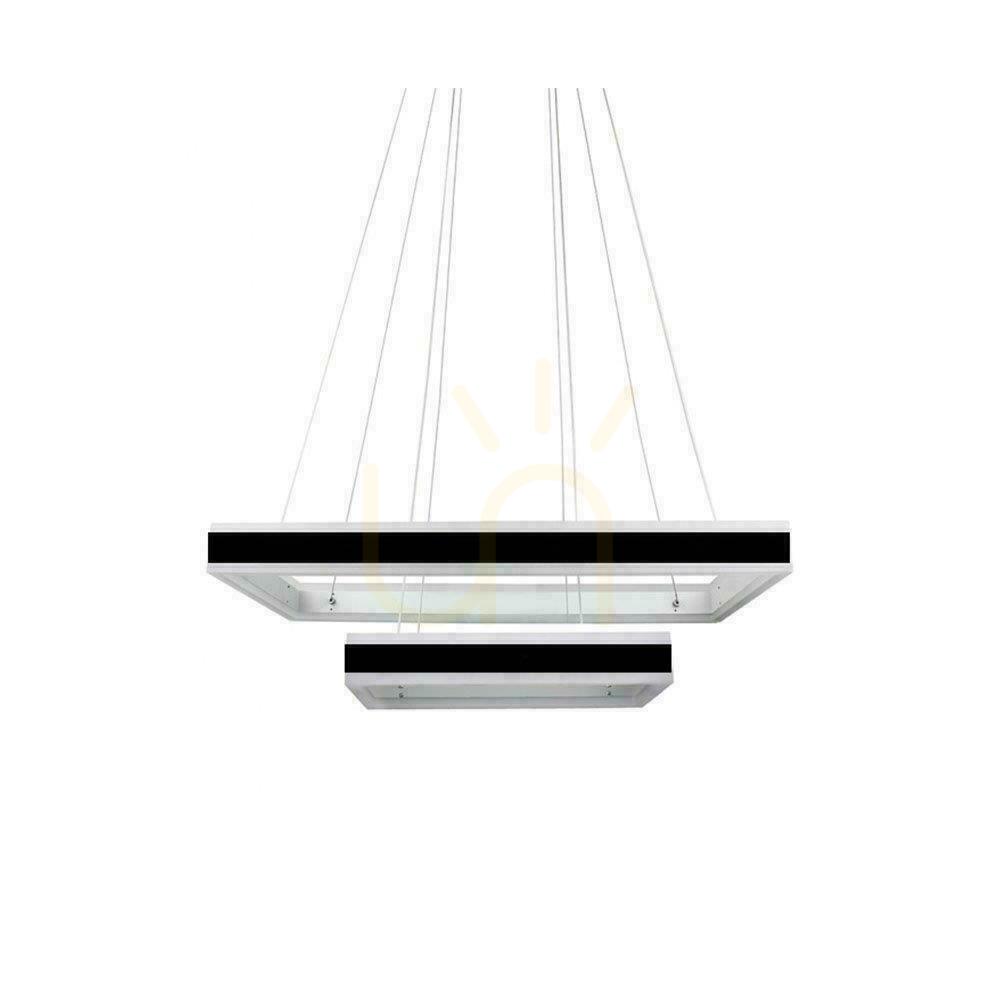 Pohled V-TAC 100W měkké světlo lustr závěsné LED svítidlo stmívatelné černé VT-101-2D-B-N 3000K 6300lm 3 roky záruka V-TAC 100W měkké světlo lustr závěsné LED svítidlo stmívatelné černé VT-101-2D-B-N 3000K 6300lm 3 roky záruka