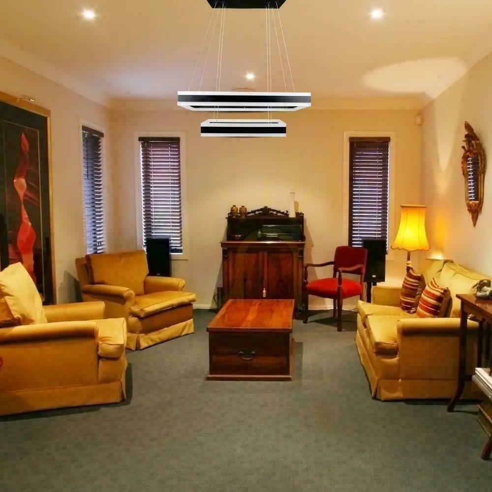Zobrazit V-TAC 100W měkké světlo lustr závěsné LED svítidlo stmívatelné černé VT-101-2D-B-N 3000K 6300lm 3 roky záruka V-TAC 100W měkké světlo lustr závěsné LED svítidlo stmívatelné černé VT-101-2D-B-N 3000K 6300lm 3 roky záruka