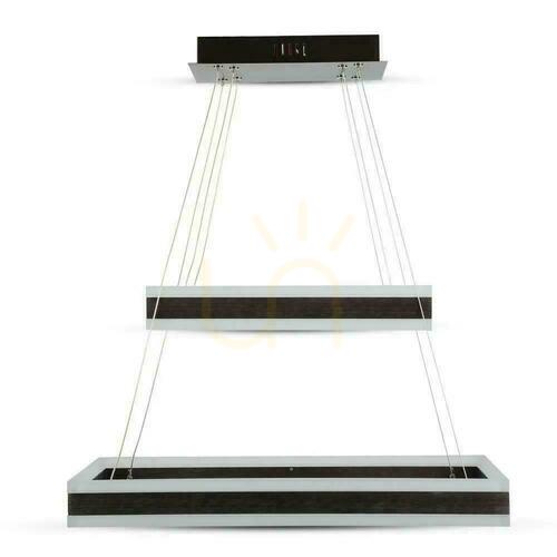 Kontrola V-TAC 100W měkké světlo lustr závěsné LED svítidlo stmívatelné káva VT-101-2D-C-N 3000K 6300lm 3 roky záruka