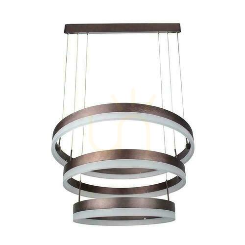 Kontrola V-TAC 82W měkké světlo lustr závěsné LED svítidlo stmívatelné káva VT-82-3D 3000K 4550lm 3 roky záruka