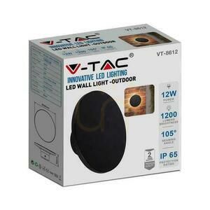 Nástěnná 12W V-TAC černá kulatá IP65 VT-8612B-RD nástěnná lampa 4000K 1400lm. small 4