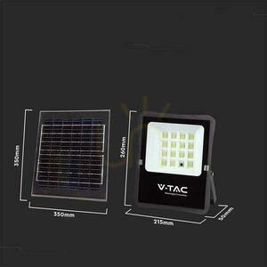 V-TAC 12W solární LED projektor s dálkovým ovládáním, AUTO, časovač IP65 VT-55100 4000K 1200lm small 2
