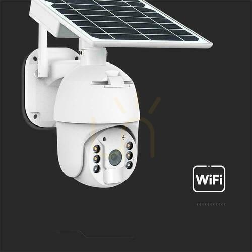Kontrola V-TAC WiFi HD SMART Solární venkovní kamera PTZ IR bílá VT-11024