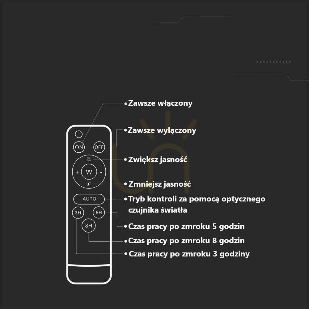 Zobrazit V-TAC 20W solární LED projektor s dálkovým ovládáním, AUTO, časovač IP65 VT-55300 6400K 2400lm V-TAC 20W solární LED projektor s dálkovým ovládáním, AUTO, časovač IP65 VT-55300 6400K 2400lm