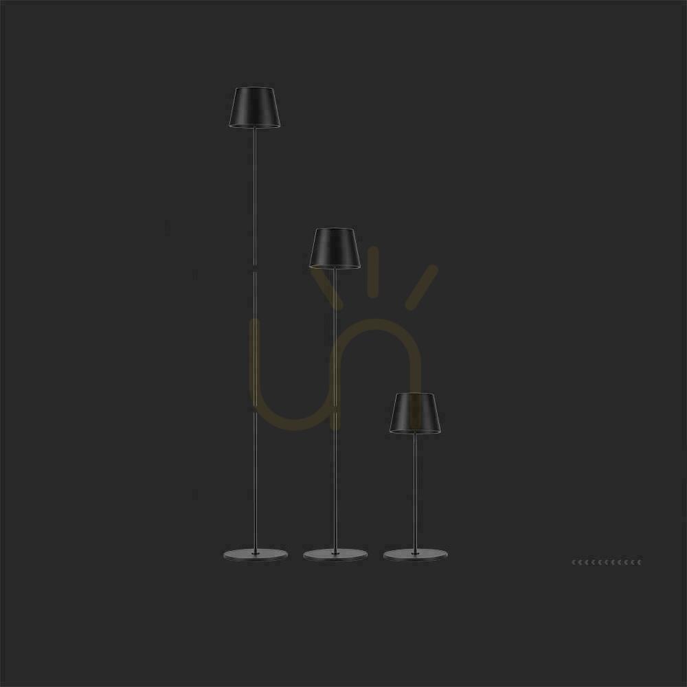 Pohled V-TAC 4W LED stojací lampa černá IP54 dobíjecí VT-7544 3000K 300lm. V-TAC 4W LED stojací lampa černá IP54 dobíjecí VT-7544 3000K 300lm.