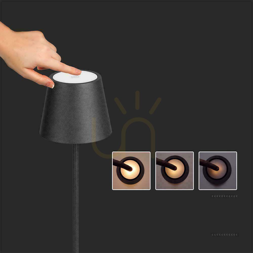 Zobrazit V-TAC 4W LED stojací lampa černá IP54 dobíjecí VT-7544 3000K 300lm. V-TAC 4W LED stojací lampa černá IP54 dobíjecí VT-7544 3000K 300lm.