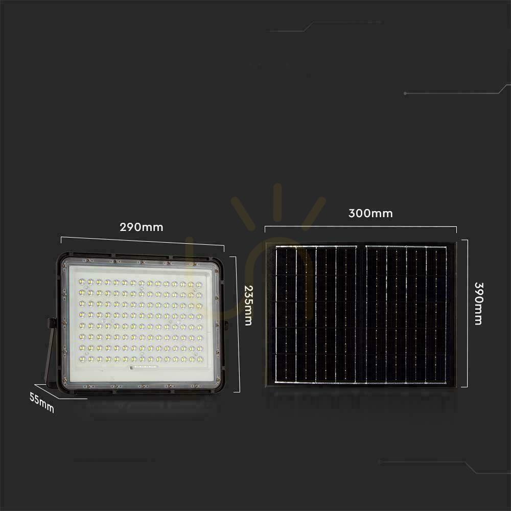 Zobrazit V-TAC 20W solární LED projektor s dálkovým ovládáním, AUTO, časovač, IP65 černý VT-180W 6400K 1800lm V-TAC 20W solární LED projektor s dálkovým ovládáním, AUTO, časovač, IP65 černý VT-180W 6400K 1800lm