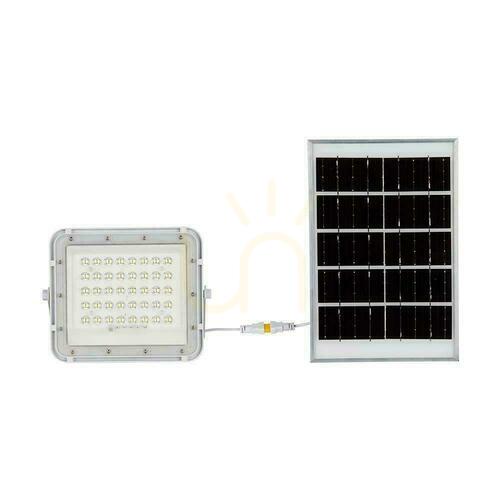 Kontrola V-TAC 6W solární LED projektor pilotní, AUTO, časovač, IP65 bílý VT-40W-W 6400K 400lm