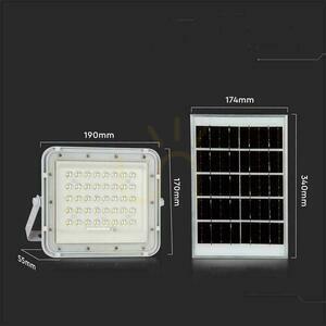 V-TAC 10W solární LED projektor s dálkovým ovládáním, AUTO, časovač, IP65 bílý VT-80W-W 6400K 800lm. 4 V-TAC 10W solární LED projektor s dálkovým ovládáním, AUTO, časovač, IP65 bílý VT-80W-W 6400K 800lm. small 4