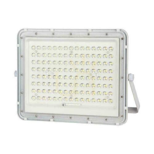 Kontrola V-TAC 20W solární LED projektor s dálkovým ovládáním, AUTO, časovač, IP65 bílý VT-180W-W 4000K 1800lm