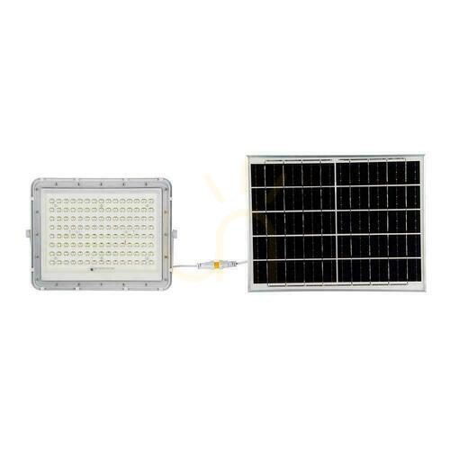 Kontrola V-TAC 20W solární LED projektor s dálkovým ovládáním, AUTO, časovač, IP65 bílý VT-180W-W 4000K 1800lm