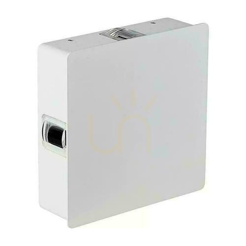 Kontrola V-TAC 4W LED nástěnné svítidlo IP65 White Square VT-704 3000K 428lm