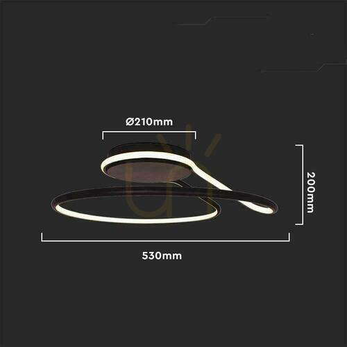 Kontrola Černé stropní LED svítidlo V-TAC VT-7762 54 W TRIAC 4000 K 5330 lm, SKU 6923