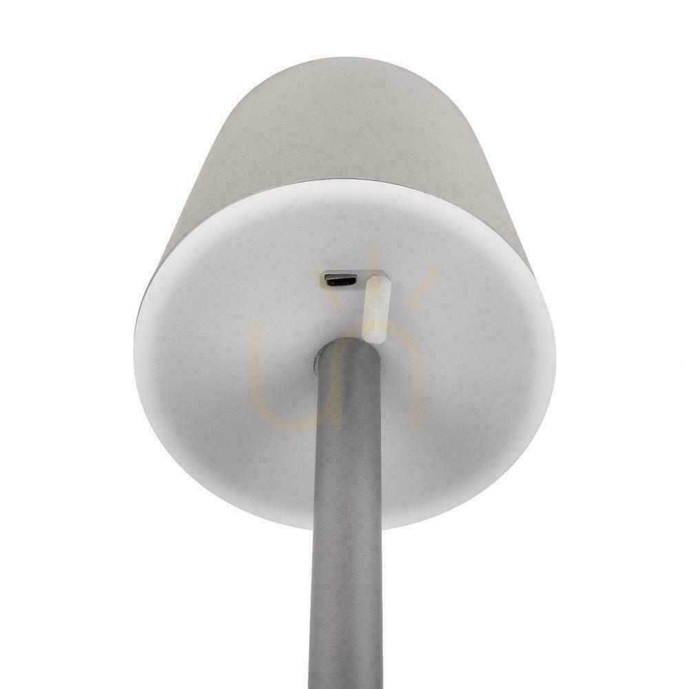 Náhled V-TAC 3W LED nabíjecí stmívatelná lampa na noční stolek šedá VT-7703 4000K 70lm. V-TAC 3W LED nabíjecí stmívatelná lampa na noční stolek šedá VT-7703 4000K 70lm.