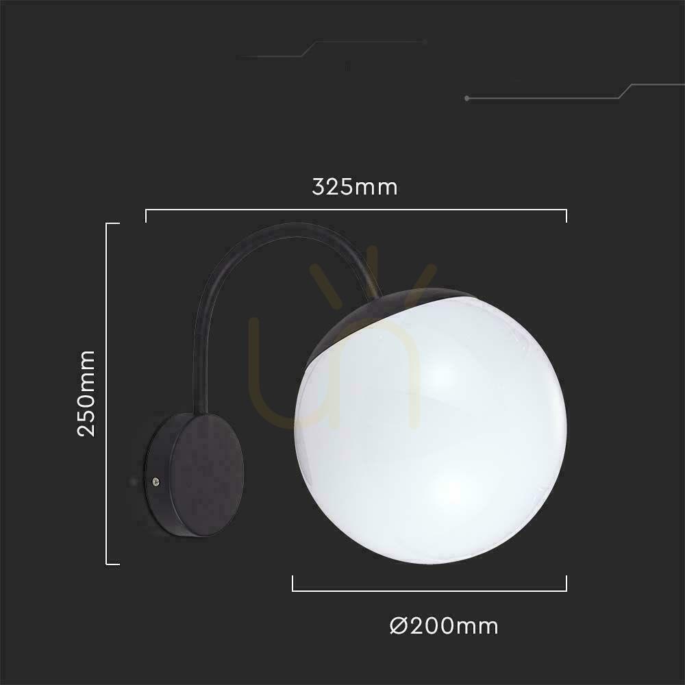 Pohled V-TAC Sphere Garden Luminaire E27 Downward Wallpaper Black MAT VT-1223 Záruka 3 roky V-TAC Sphere Garden Luminaire E27 Downward Wallpaper Black MAT VT-1223 Záruka 3 roky