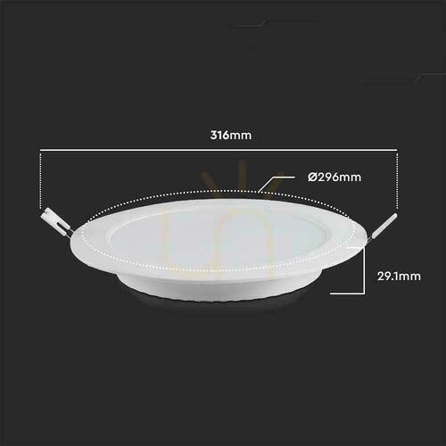 Kontrola V-TAC Zapuštěné panelové svítidlo LED Premium Downlight 24W Round fi300 VT-61024 4000K 2640lm.