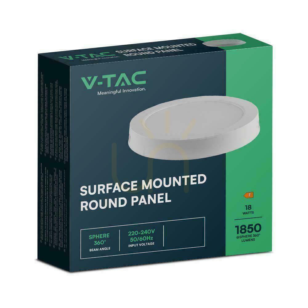 Náhled Round surface-mounted V-TAC VT-60018 LED panel 18 W 4000 K 1980 lm Round surface-mounted V-TAC VT-60018 LED panel 18 W 4000 K 1980 lm
